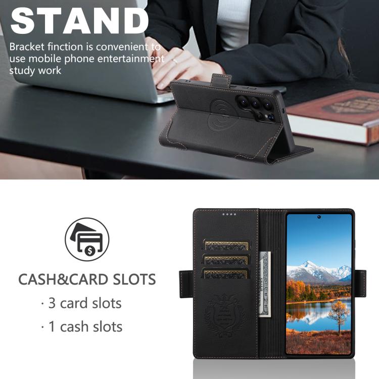 For Samsung Galaxy S22 Ultra 5G SUTENI J07 Multifunctional Horizontal Flip Magsafe Leather Phone Case