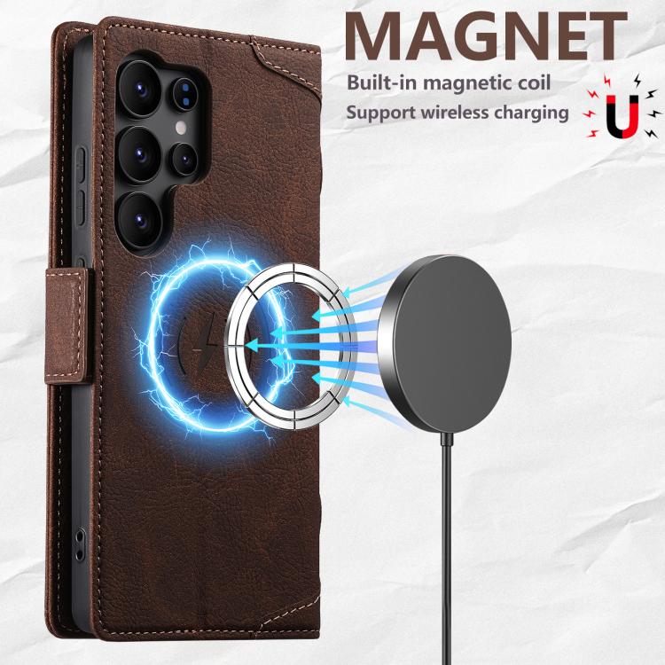 For Samsung Galaxy S22 Ultra 5G SUTENI J07 Multifunctional Horizontal Flip Magsafe Leather Phone Case