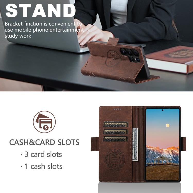 For Samsung Galaxy S22 Ultra 5G SUTENI J07 Multifunctional Horizontal Flip Magsafe Leather Phone Case
