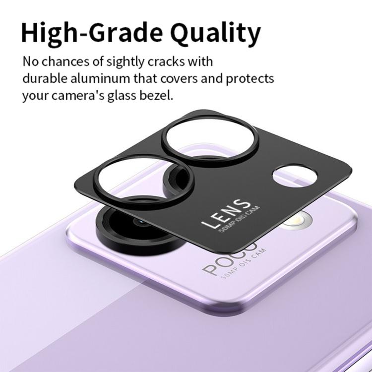 For Xiaomi Poco M7 4G Kalebol Metal Hollow Lens Protection Ring