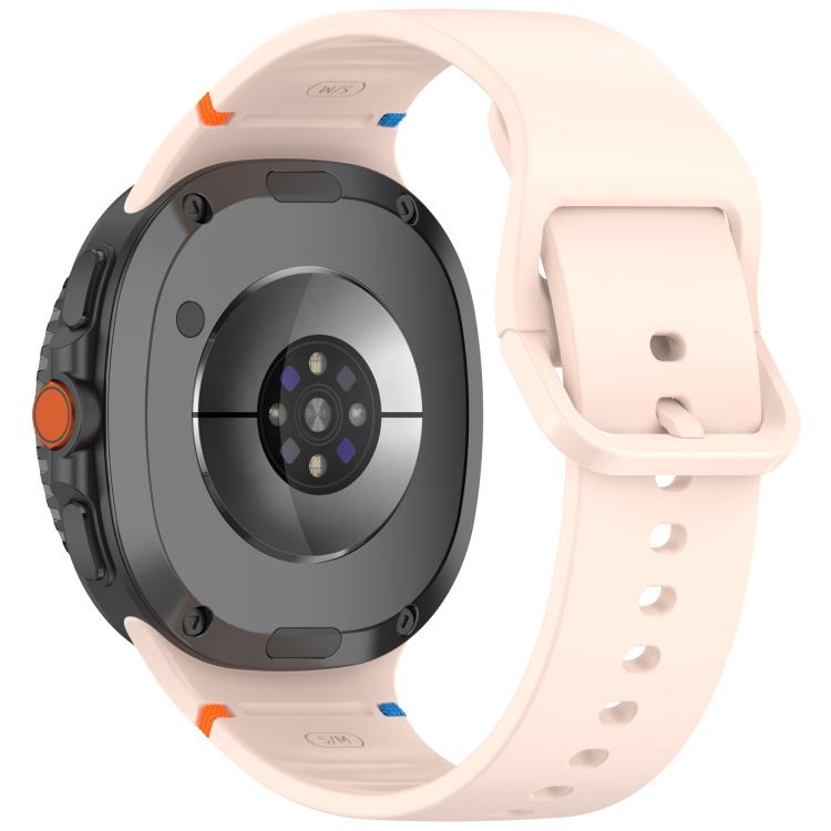 For Samsung Galaxy Watch8 / Watch8 Classic Stitched Solid Color Silicone Watch Band, Size:S