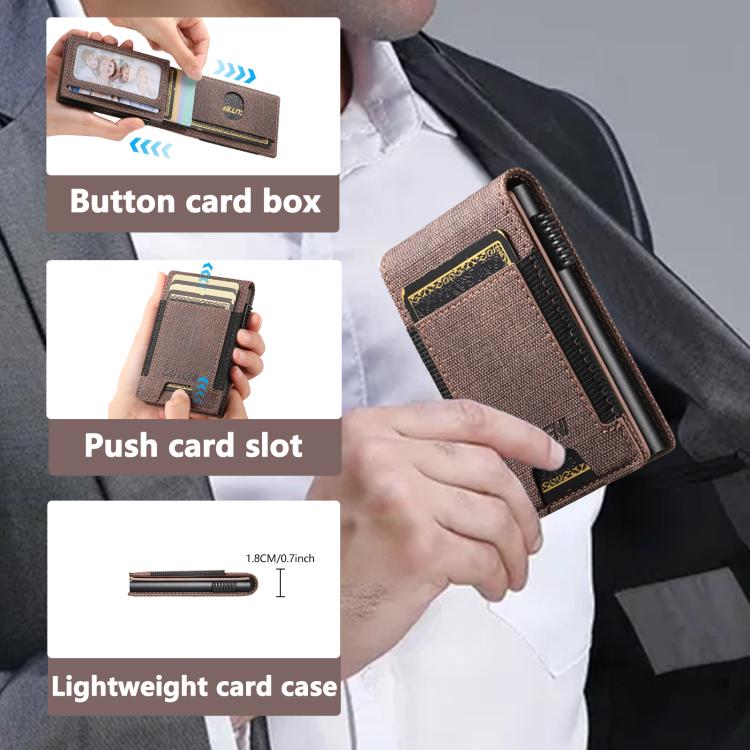 The Suteni denim pattern button automatically pops out the elastic band card box