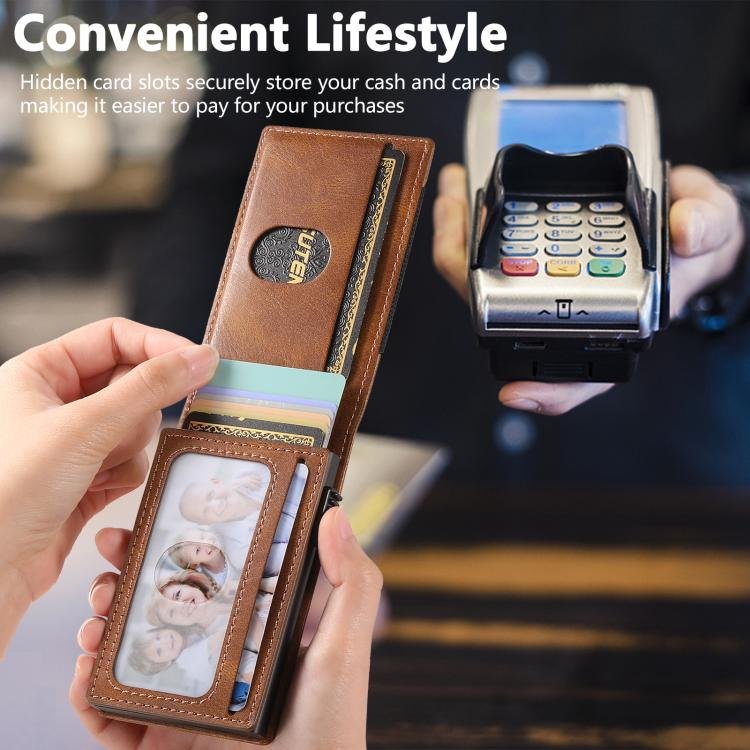 The Suteni oil wax pattern button automatically pops out the elastic band card box