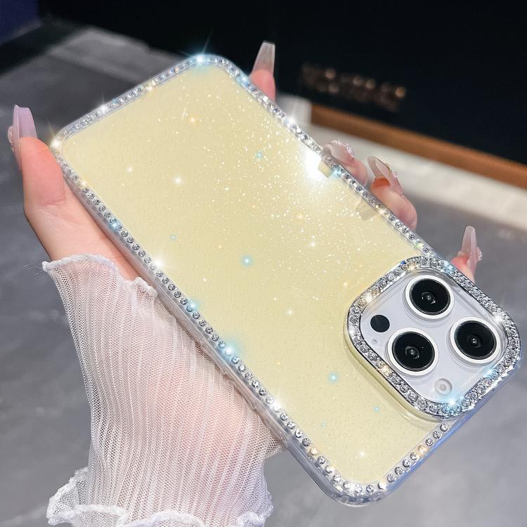 For iPhone 14 Pro Rhinestone Glitter TPU 4-corners Anti-fall Phone Case