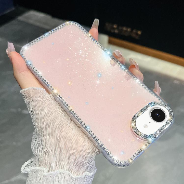 For iPhone 17e / 16e Rhinestone Glitter TPU 4-corners Anti-fall Phone Case