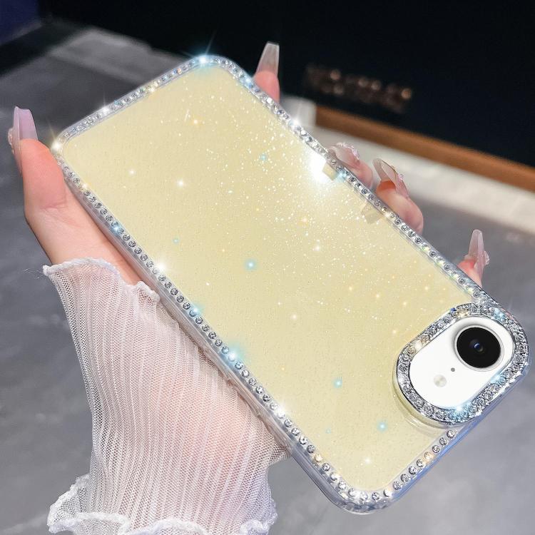 For iPhone 17e / 16e Rhinestone Glitter TPU 4-corners Anti-fall Phone Case