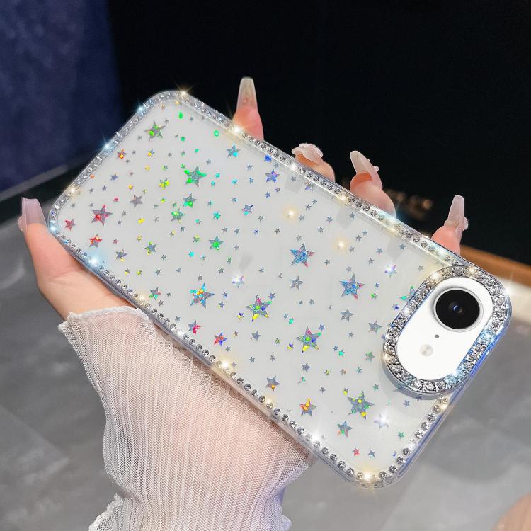 For iPhone 17e / 16e Rhinestone Glitter TPU 4-corners Anti-fall Phone Case