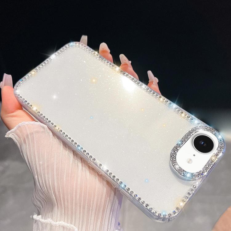 For iPhone 17e / 16e Rhinestone Glitter TPU 4-corners Anti-fall Phone Case