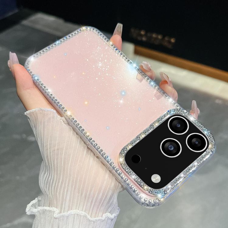 For iPhone 17 Pro Max Rhinestone Glitter TPU 4-corners Anti-fall Phone Case