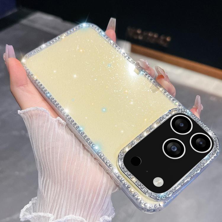 For iPhone 17 Pro Max Rhinestone Glitter TPU 4-corners Anti-fall Phone Case