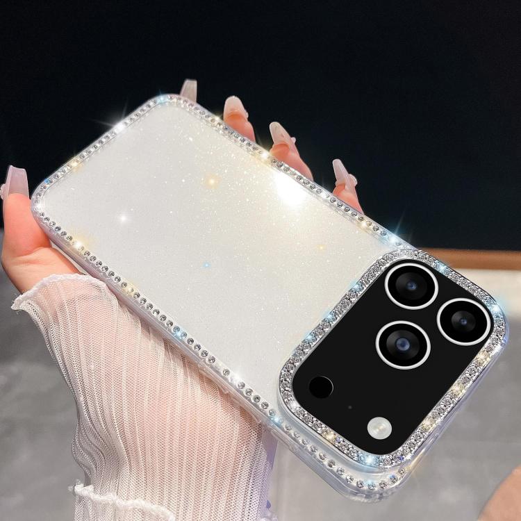 For iPhone 17 Pro Max Rhinestone Glitter TPU 4-corners Anti-fall Phone Case