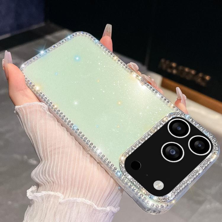 For iPhone 17 Pro Rhinestone Glitter TPU 4-corners Anti-fall Phone Case
