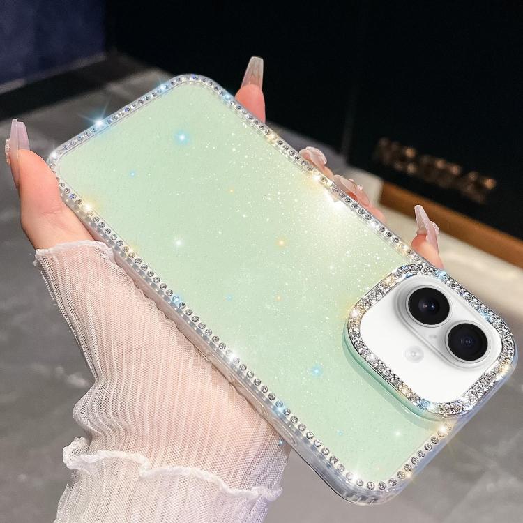 For iPhone 17 Rhinestone Glitter TPU 4-corners Anti-fall Phone Case