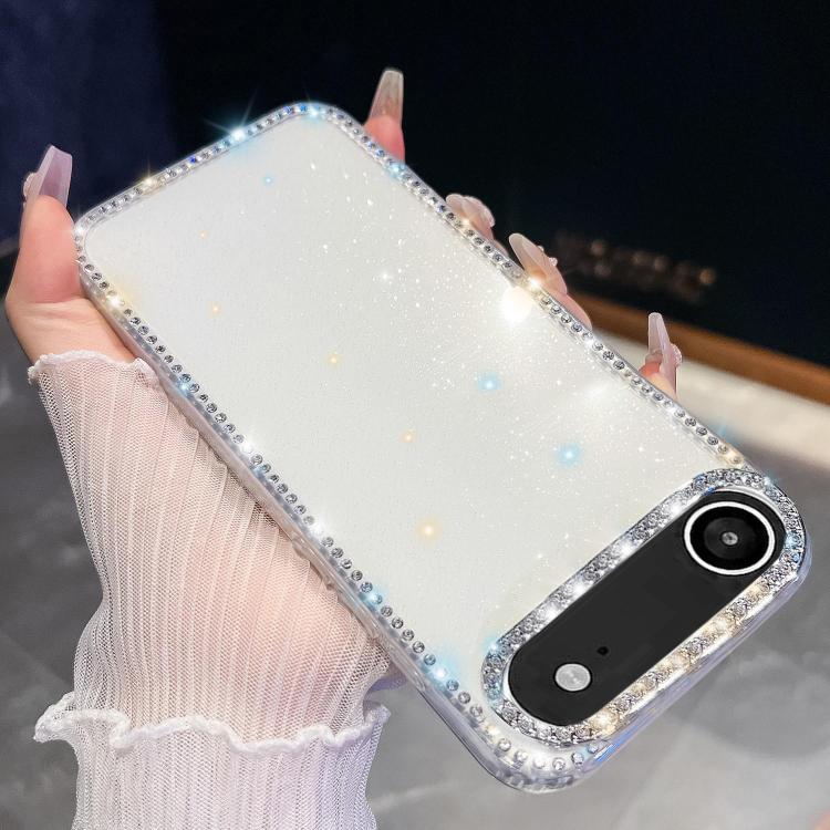 For iPhone Air Rhinestone Glitter TPU 4-corners Anti-fall Phone Case