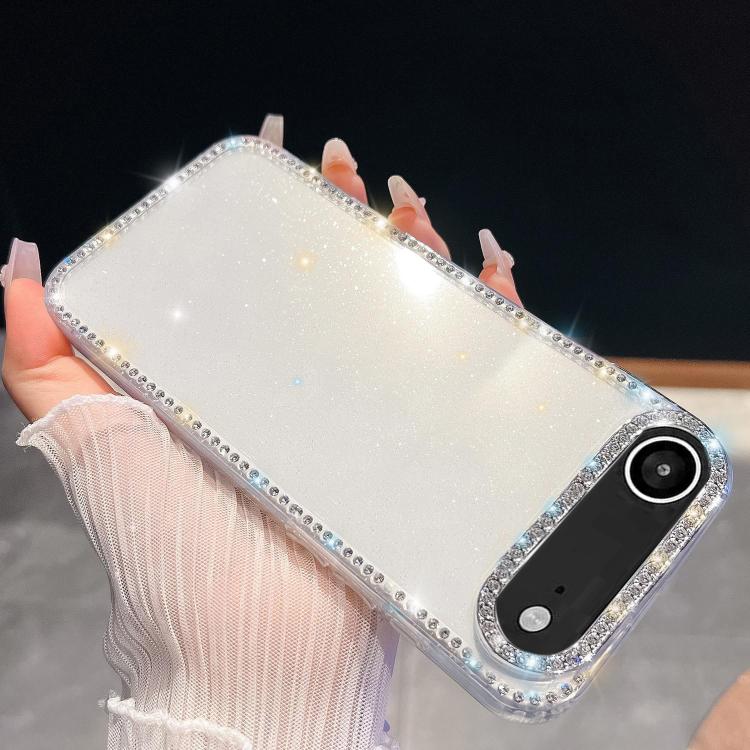 For iPhone Air Rhinestone Glitter TPU 4-corners Anti-fall Phone Case