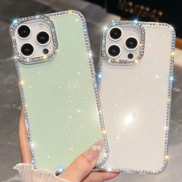 For iPhone 14 Pro Rhinestone Glitter TPU 4-corners Anti-fall Phone Case