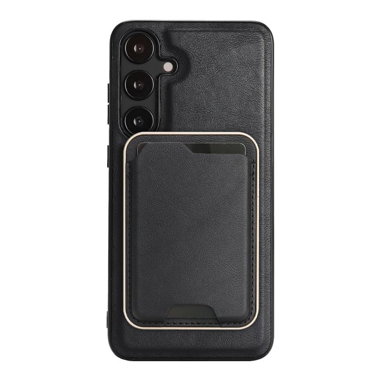 For Samsung Galaxy S25 Edge 5G Kalebol Slim MagSafe Ring Magnetic Card Bag Leather Phone Case