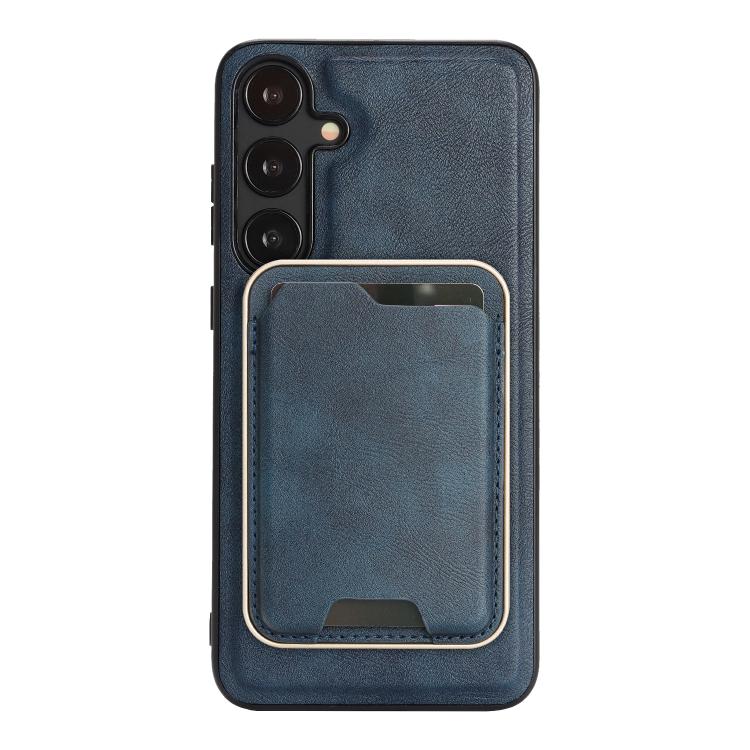 For Samsung Galaxy S25 Edge 5G Kalebol Slim MagSafe Ring Magnetic Card Bag Leather Phone Case