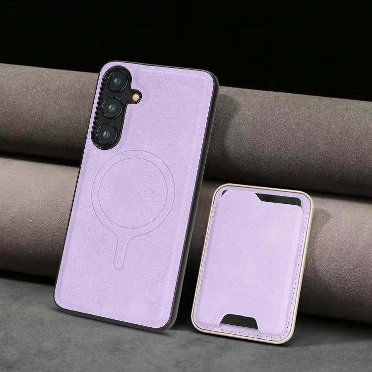 For Samsung Galaxy S24 5G Kalebol Slim MagSafe Ring Magnetic Card Bag Leather Phone Case