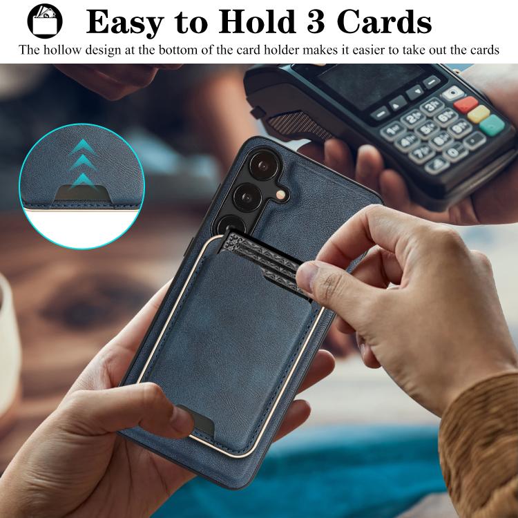 For Samsung Galaxy S23+ 5G Kalebol Slim MagSafe Ring Magnetic Card Bag Leather Phone Case
