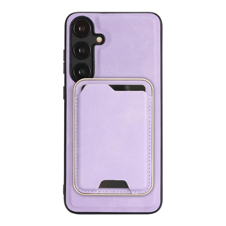 For Samsung Galaxy S23+ 5G Kalebol Slim MagSafe Ring Magnetic Card Bag Leather Phone Case