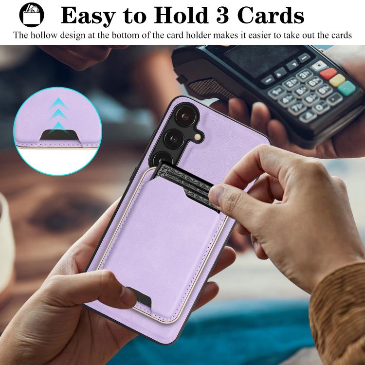 For Samsung Galaxy S23+ 5G Kalebol Slim MagSafe Ring Magnetic Card Bag Leather Phone Case