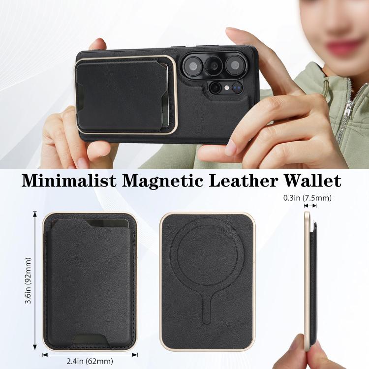 For Samsung Galaxy S26 Ultra 5G Kalebol Slim MagSafe Ring Magnetic Card Bag Leather Phone Case