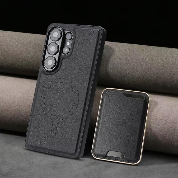 For Samsung Galaxy S26 Ultra 5G Kalebol Slim MagSafe Ring Magnetic Card Bag Leather Phone Case