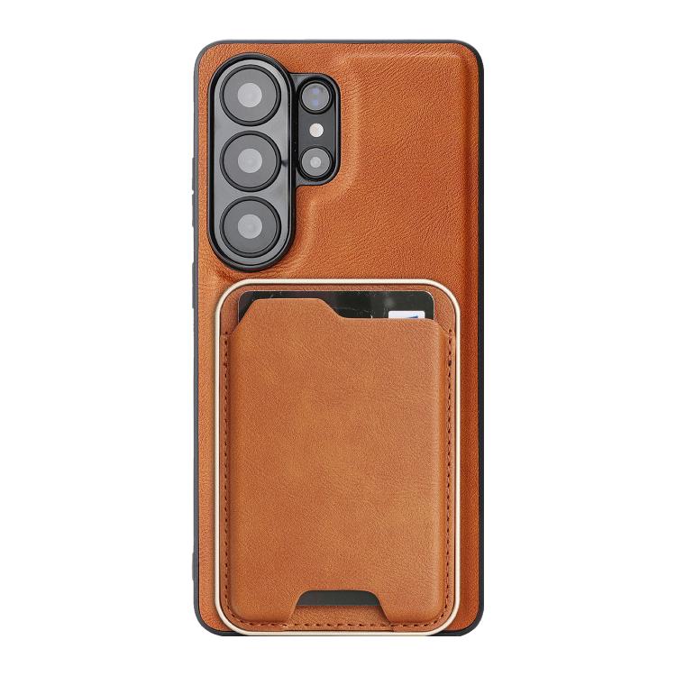 For Samsung Galaxy S26 Ultra 5G Kalebol Slim MagSafe Ring Magnetic Card Bag Leather Phone Case