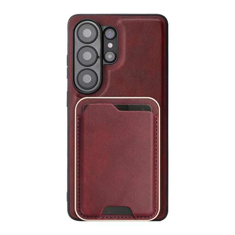For Samsung Galaxy S26 Ultra 5G Kalebol Slim MagSafe Ring Magnetic Card Bag Leather Phone Case