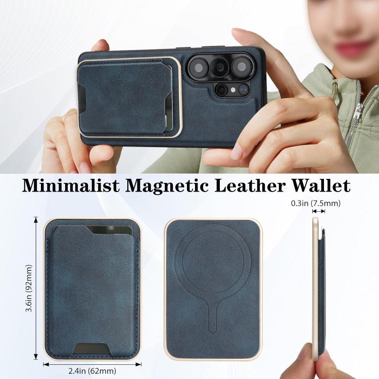 For Samsung Galaxy S26 Ultra 5G Kalebol Slim MagSafe Ring Magnetic Card Bag Leather Phone Case