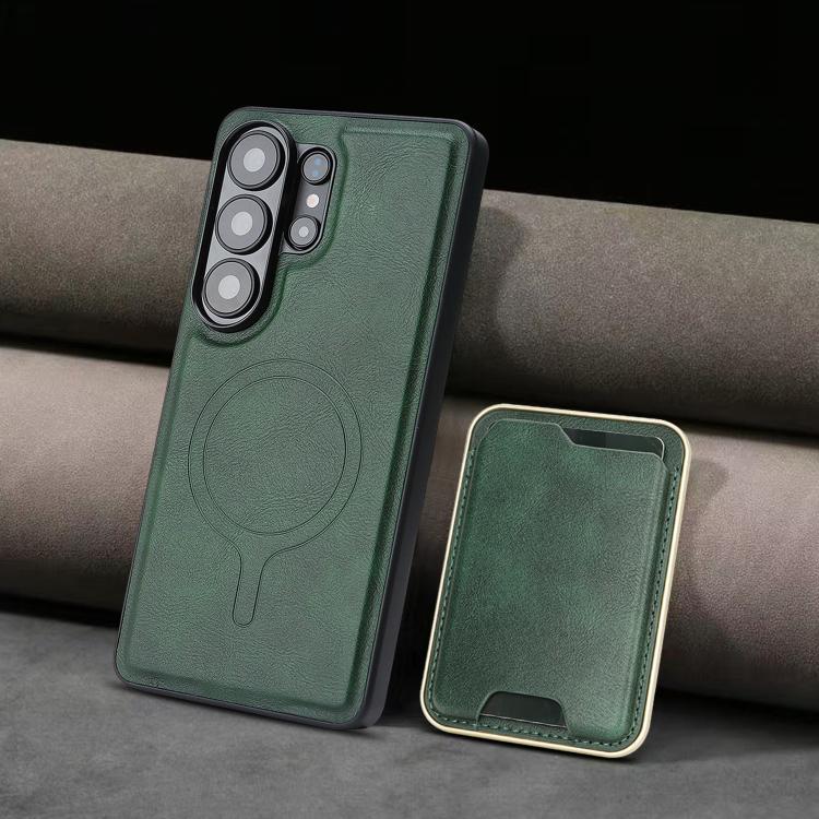 For Samsung Galaxy S26 Ultra 5G Kalebol Slim MagSafe Ring Magnetic Card Bag Leather Phone Case