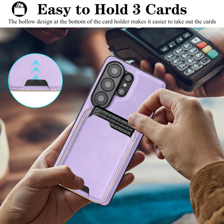 For Samsung Galaxy S26 Ultra 5G Kalebol Slim MagSafe Ring Magnetic Card Bag Leather Phone Case
