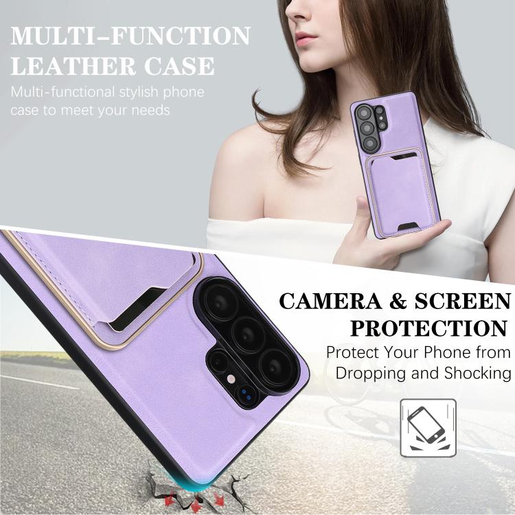 For Samsung Galaxy S26 Ultra 5G Kalebol Slim MagSafe Ring Magnetic Card Bag Leather Phone Case