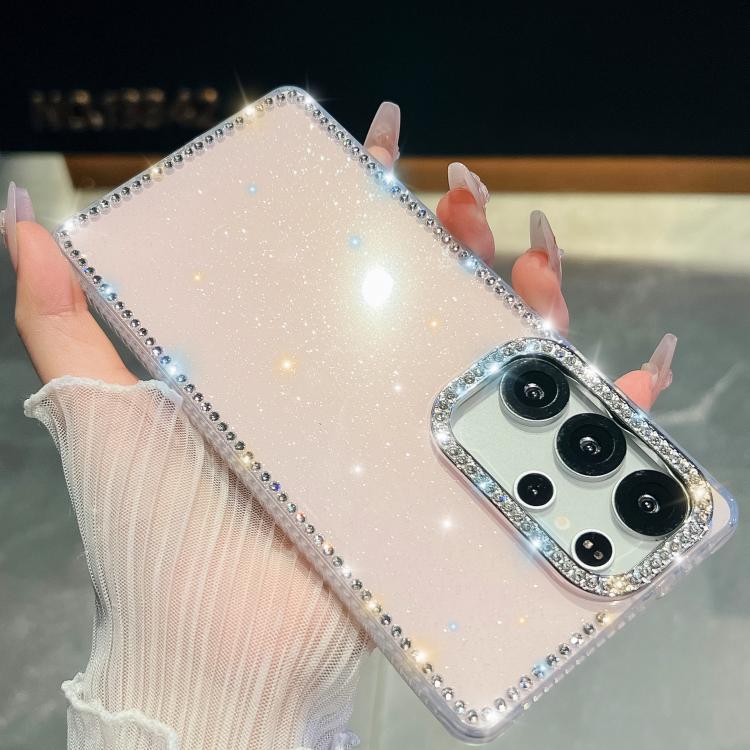 For Samsung Galaxy S23 Ultra 5G Rhinestone Glitter TPU 4-corners Anti-fall Phone Case
