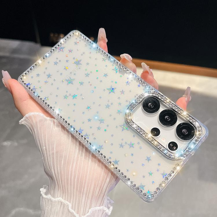For Samsung Galaxy S25 Ultra 5G Rhinestone Glitter TPU 4-corners Anti-fall Phone Case
