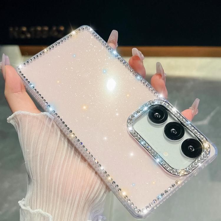 For Samsung Galaxy A35 5G Rhinestone Glitter TPU 4-corners Anti-fall Phone Case