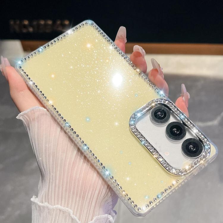 For Samsung Galaxy A35 5G Rhinestone Glitter TPU 4-corners Anti-fall Phone Case