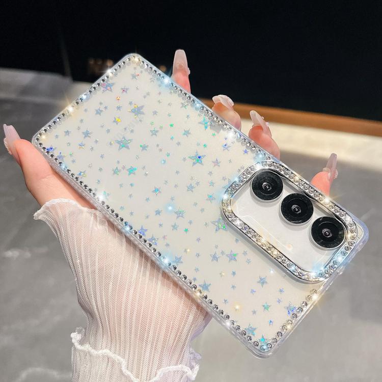 For Samsung Galaxy A55 5G Rhinestone Glitter TPU 4-corners Anti-fall Phone Case