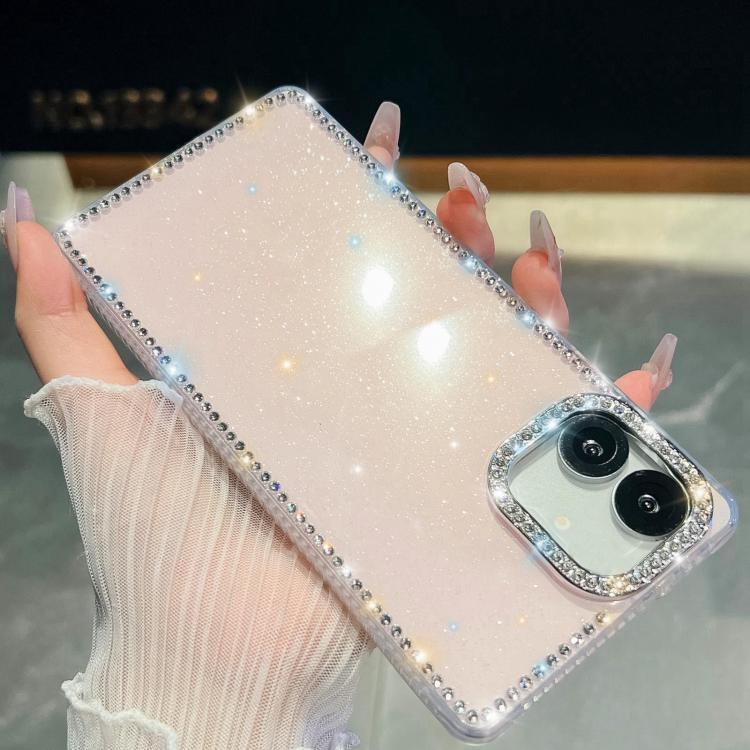 For Samsung Galaxy A07 5G Rhinestone Glitter TPU 4-corners Anti-fall Phone Case