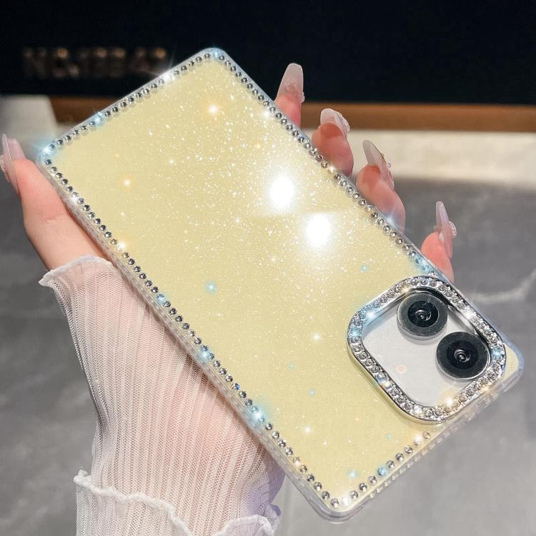 For Samsung Galaxy A07 5G Rhinestone Glitter TPU 4-corners Anti-fall Phone Case