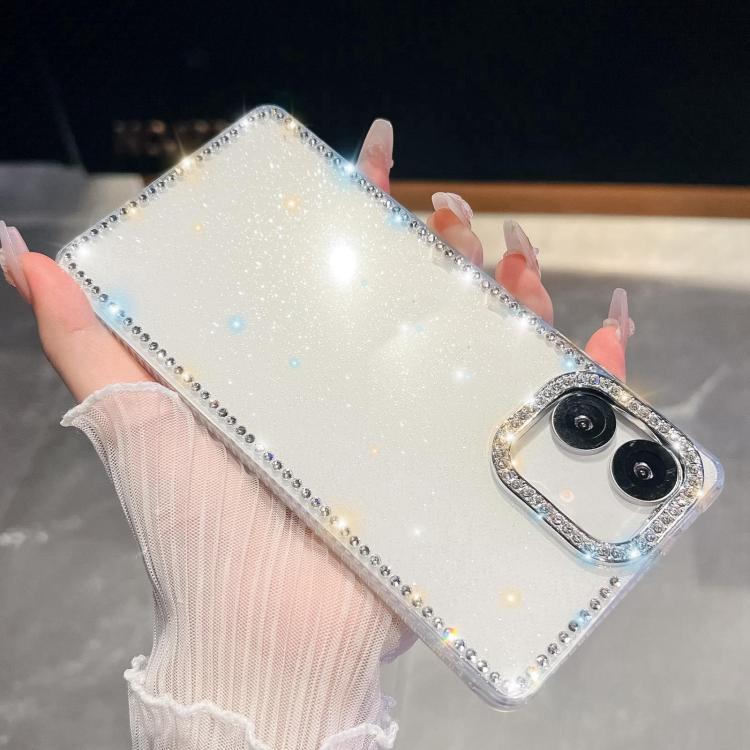 For Samsung Galaxy A07 5G Rhinestone Glitter TPU 4-corners Anti-fall Phone Case