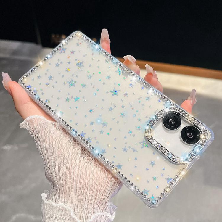For Samsung Galaxy A07 5G Rhinestone Glitter TPU 4-corners Anti-fall Phone Case