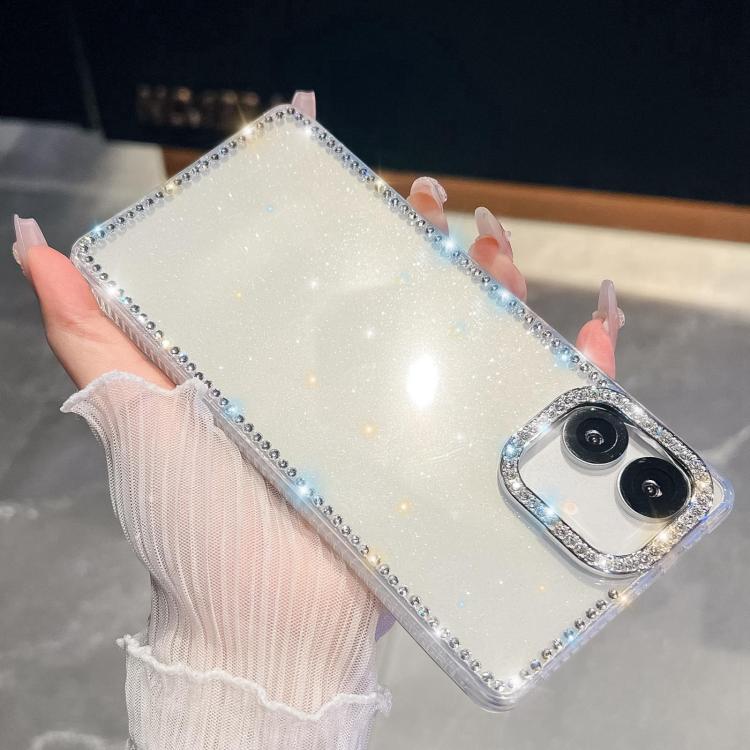 For Samsung Galaxy A07 5G Rhinestone Glitter TPU 4-corners Anti-fall Phone Case