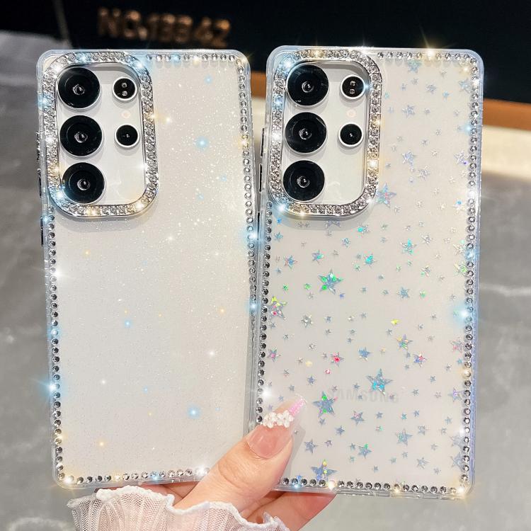 For Samsung Galaxy A15 5G Rhinestone Glitter TPU 4-corners Anti-fall Phone Case
