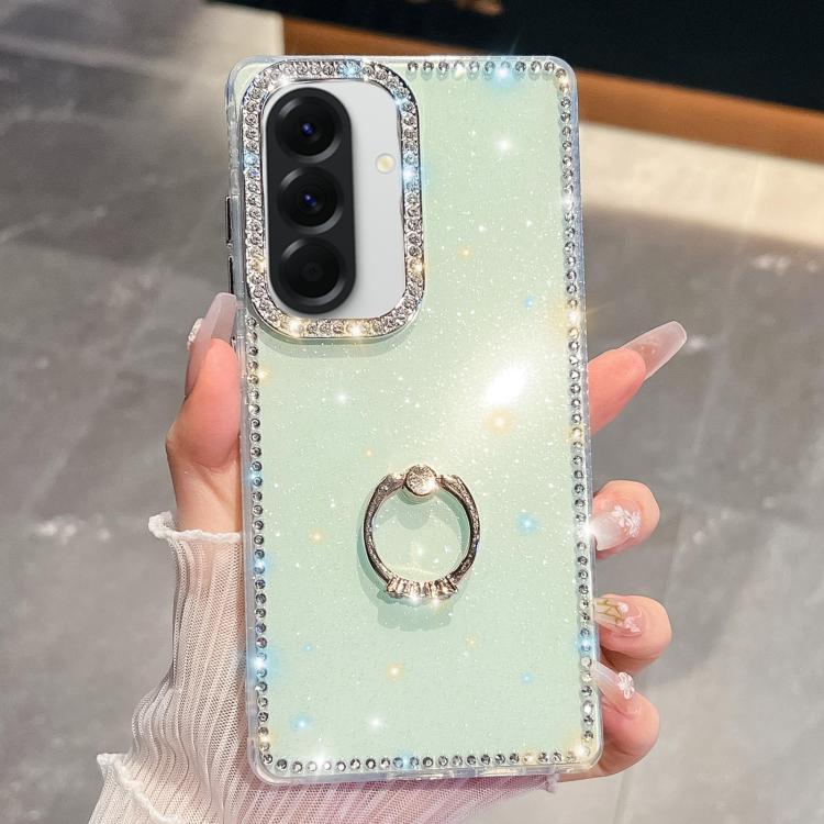 For Samsung Galaxy A36 5G Rhinestone Glitter TPU Ring Holder Anti-fall Phone Case