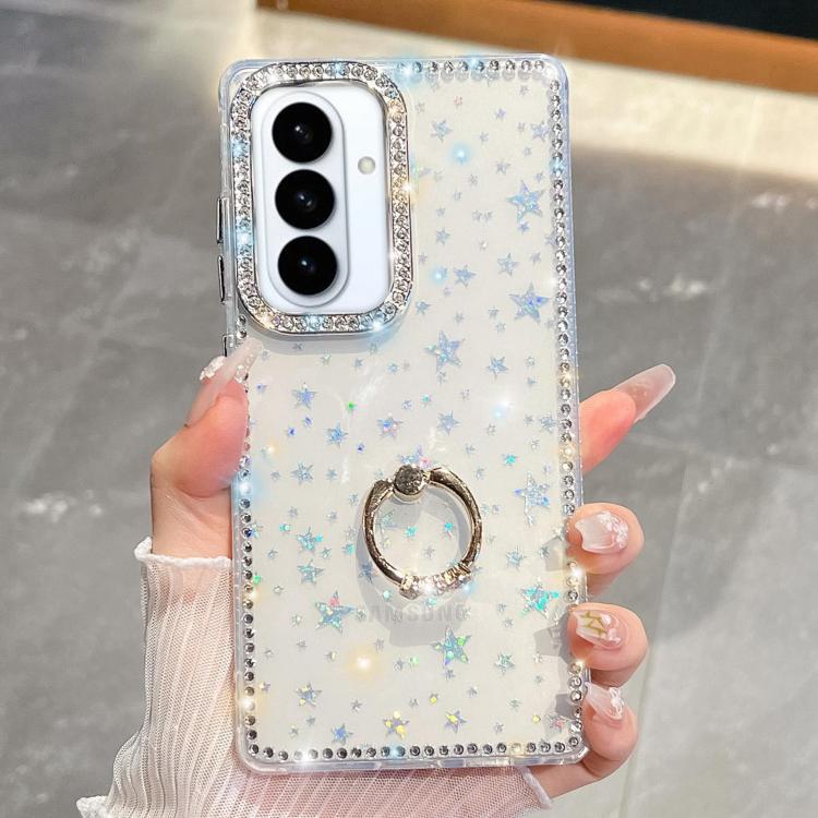 For Samsung Galaxy S26 5G Rhinestone Glitter TPU Ring Holder Anti-fall Phone Case