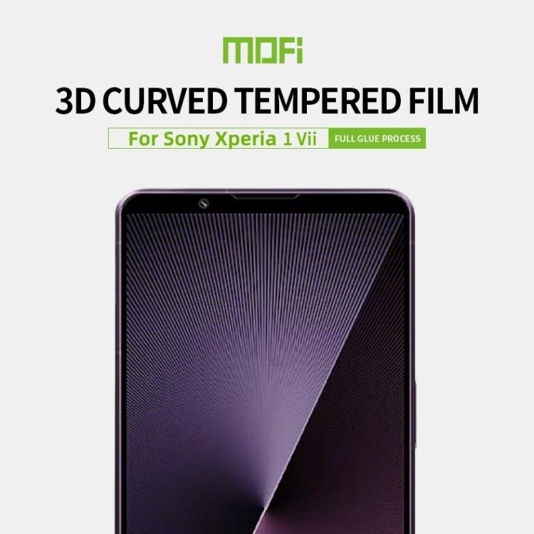 For Sony Xperia 1 VII MOFI 9H 3D Explosion-proof Curved Screen Tempered Glass Film - Black