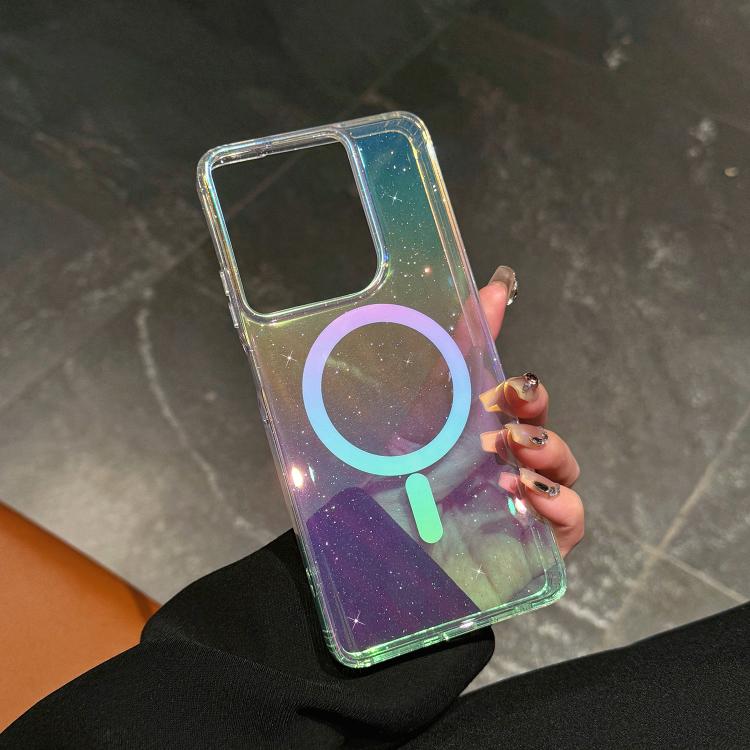 For Motorola Moto G Power 5G 2025 Glitter Color-Plated MagSafe Shockproof Phone Case - Transparent