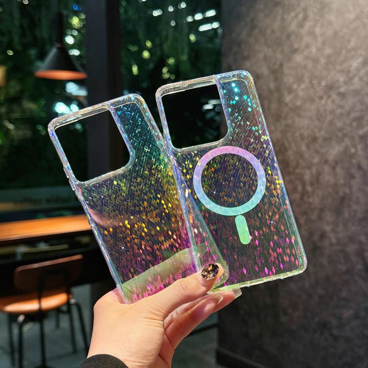 For Motorola Moto G Power 5G 2025 Glitter Color-Plated MagSafe Shockproof Phone Case - Transparent